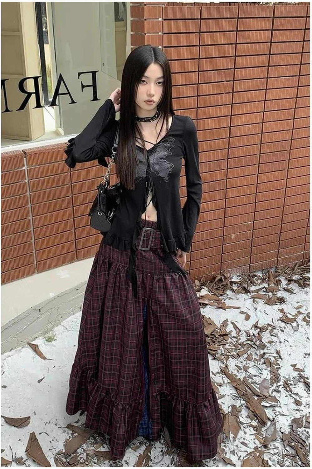 Y2k Vintage Plaid A-Line Skirt