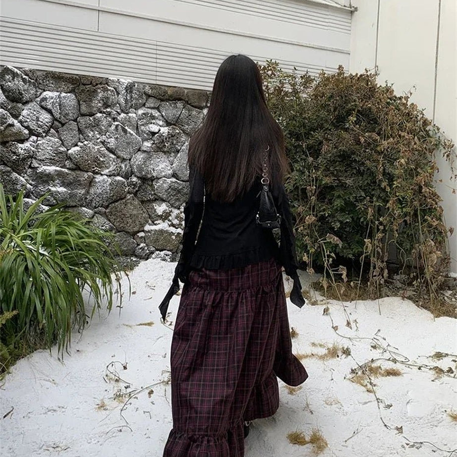 Y2k Vintage Plaid A-Line Skirt