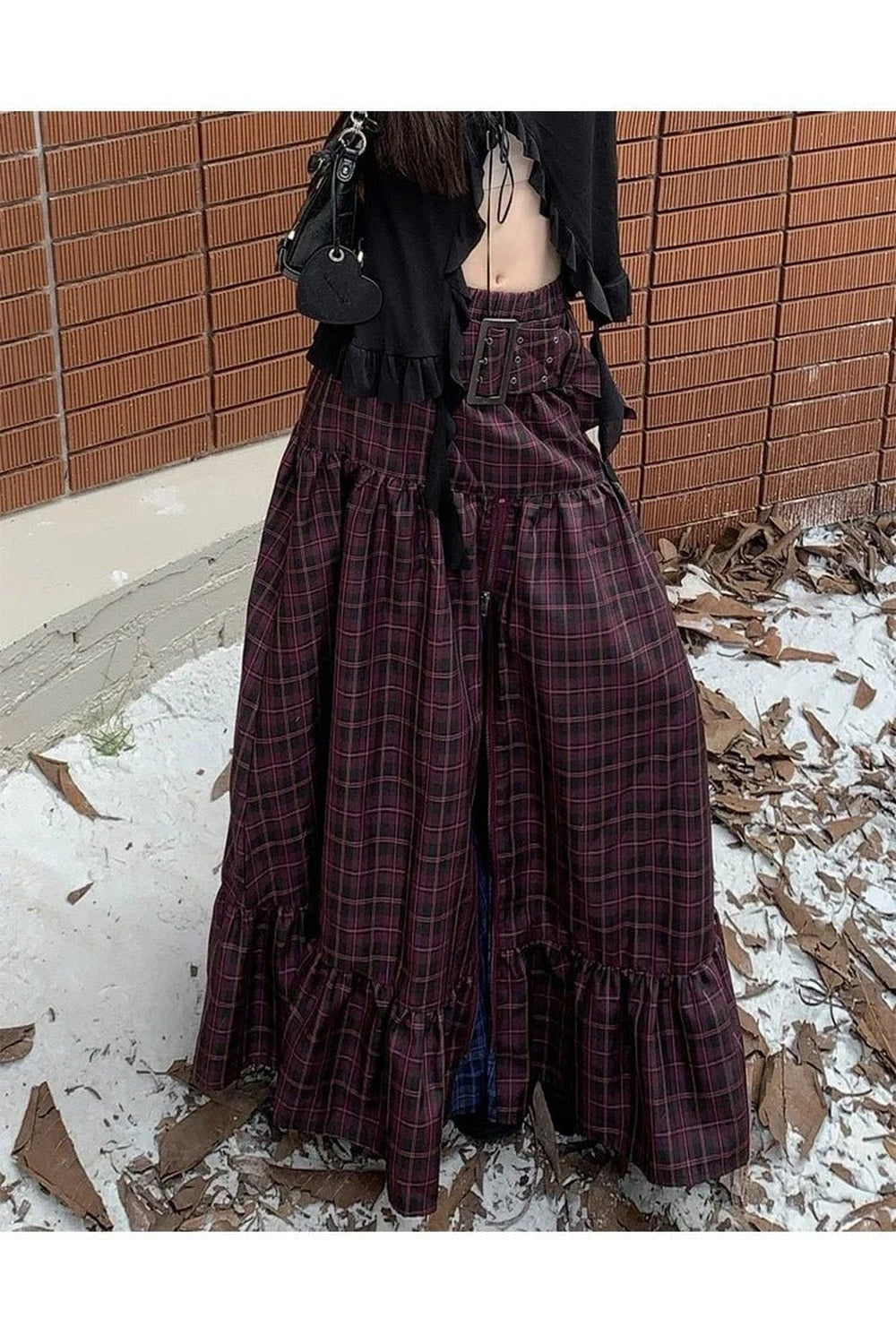 Y2k Vintage Plaid A-Line Skirt