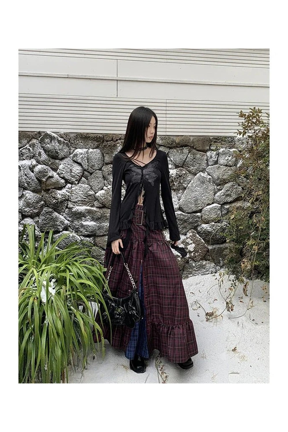 Y2k Vintage Plaid A-Line Skirt