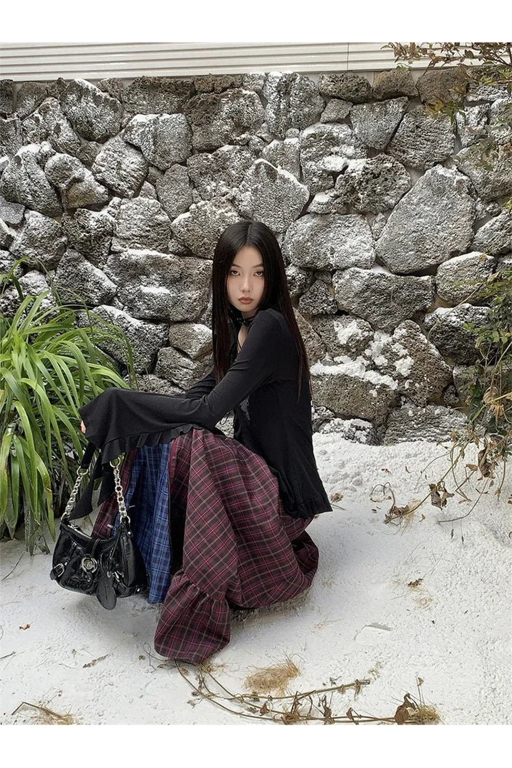 Y2k Vintage Plaid A-Line Skirt