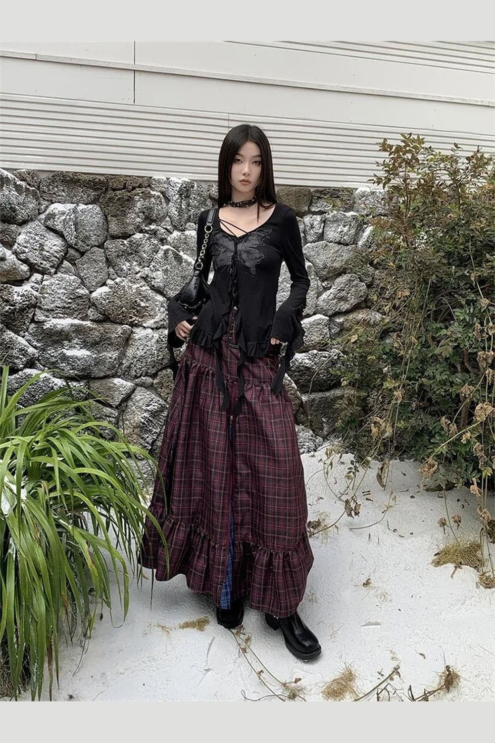 Y2k Vintage Plaid A-Line Skirt