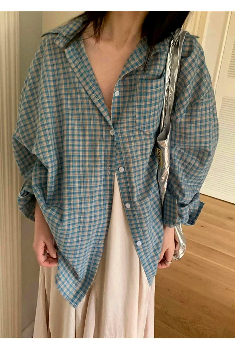 Y2k Vintage Plaid Oversized Shirt