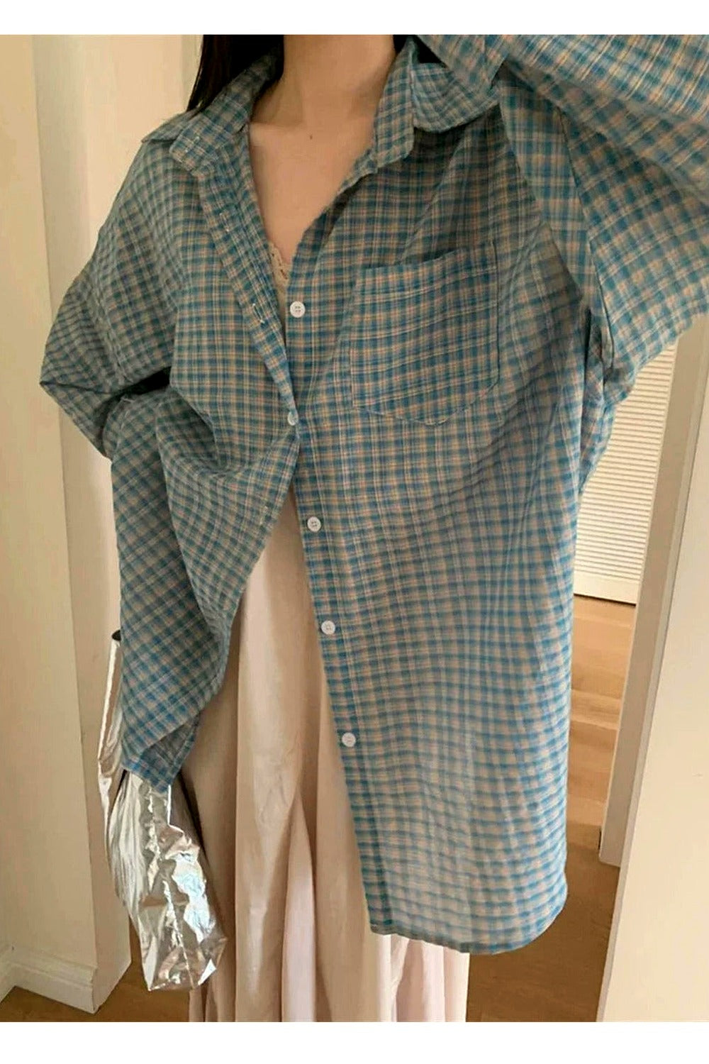 Y2k Vintage Plaid Oversized Shirt