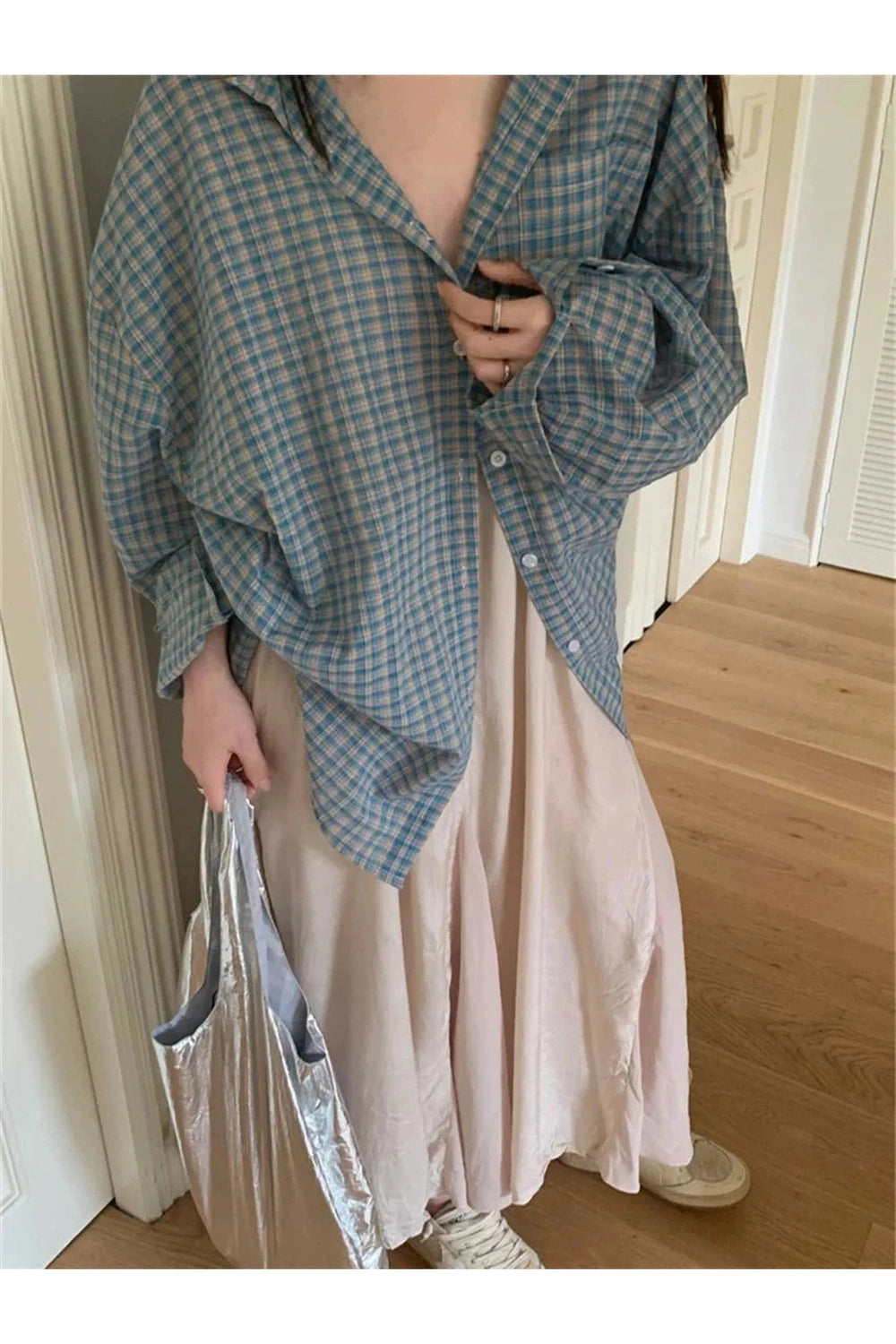 Y2k Vintage Plaid Oversized Shirt