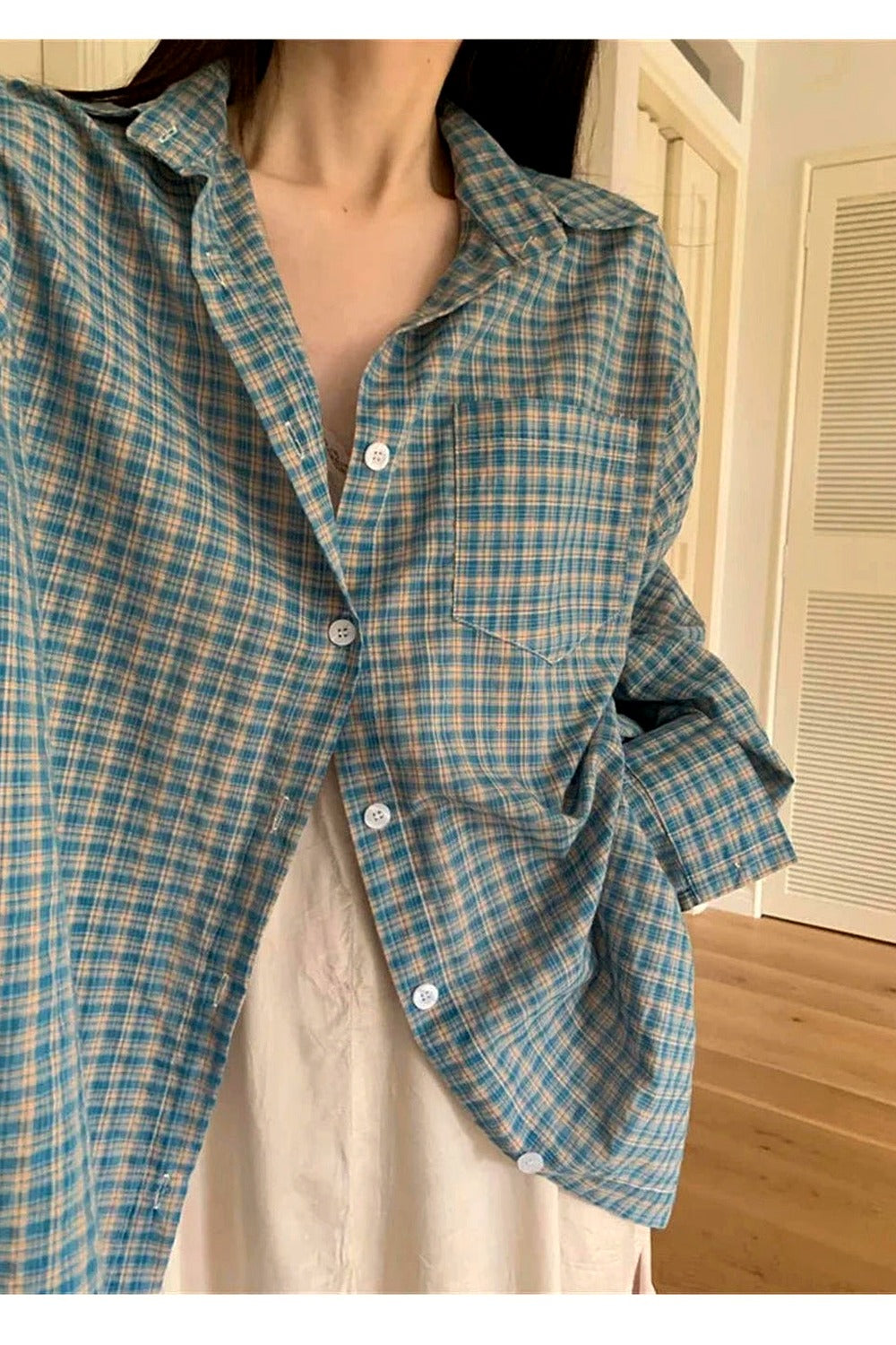 Y2k Vintage Plaid Oversized Shirt
