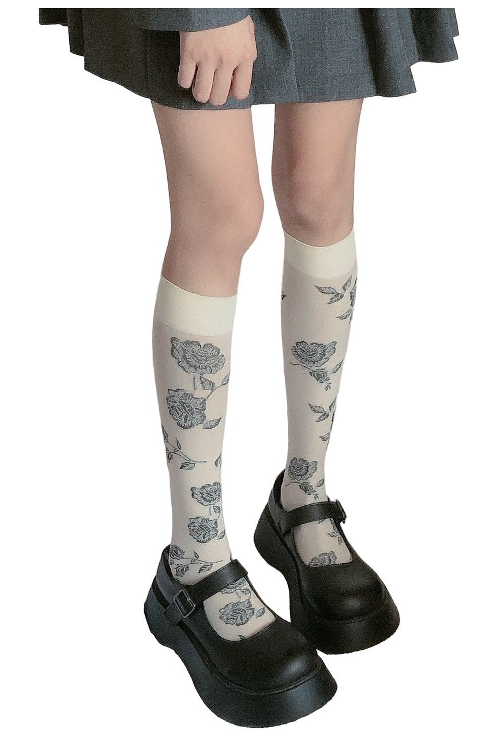 Y2k Vintage Rose Knee Socks