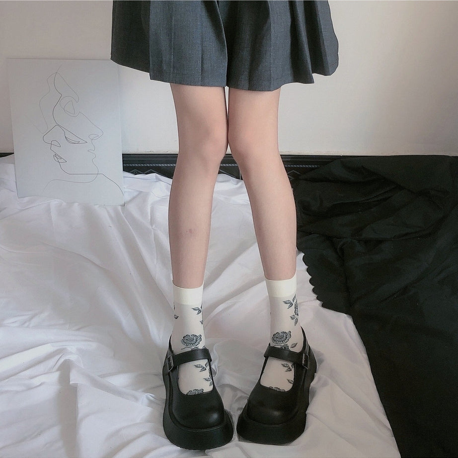 Y2k Vintage Rose Knee Socks