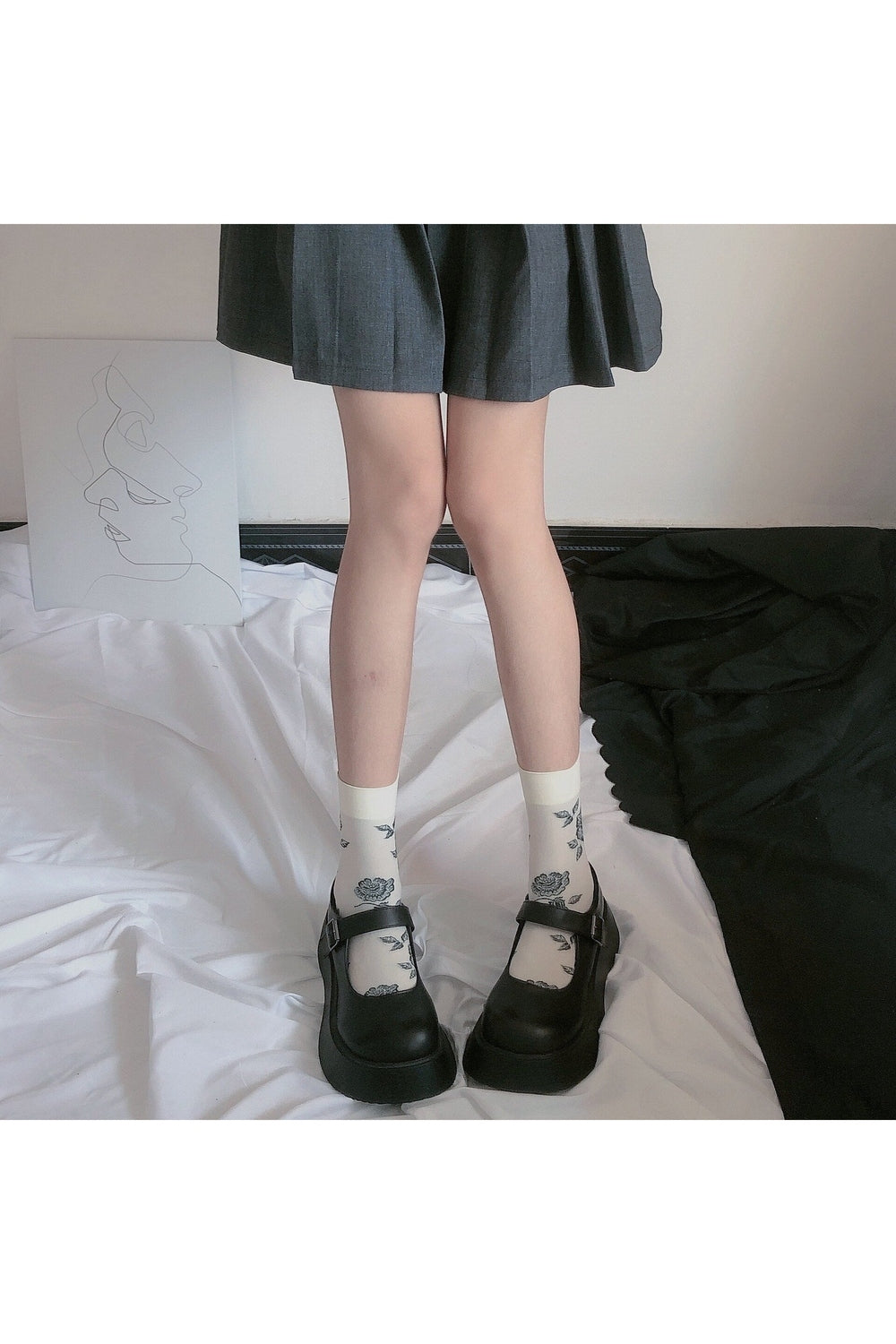 Y2k Vintage Rose Knee Socks