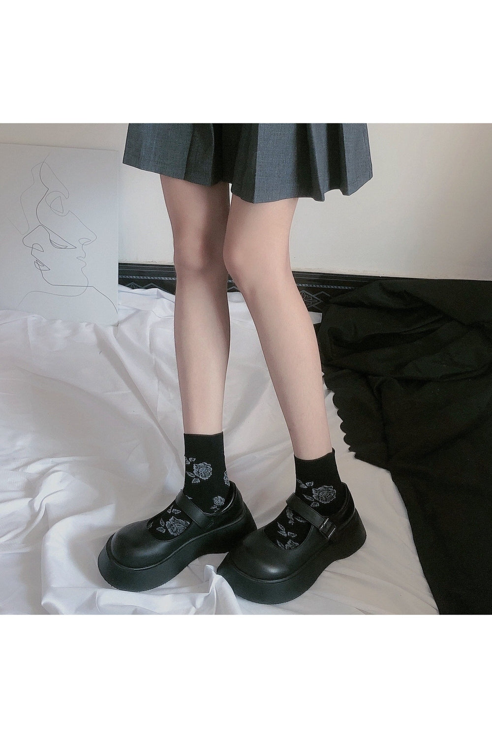 Y2k Vintage Rose Knee Socks