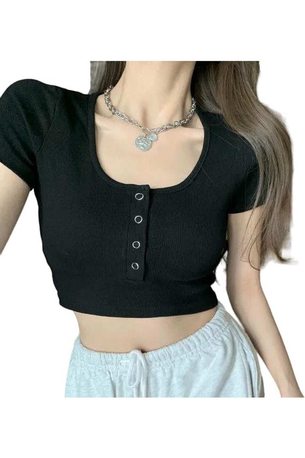 Y2k Vintage Solid Crop Top T-Shirt