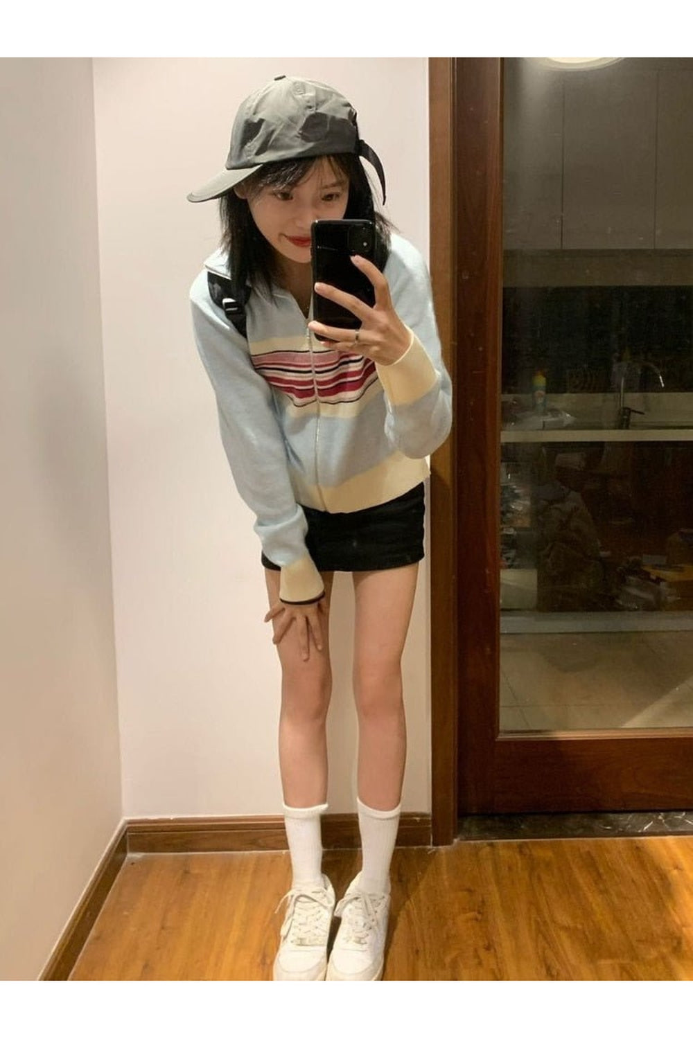 Y2k Vintage Striped Casual Cardigan