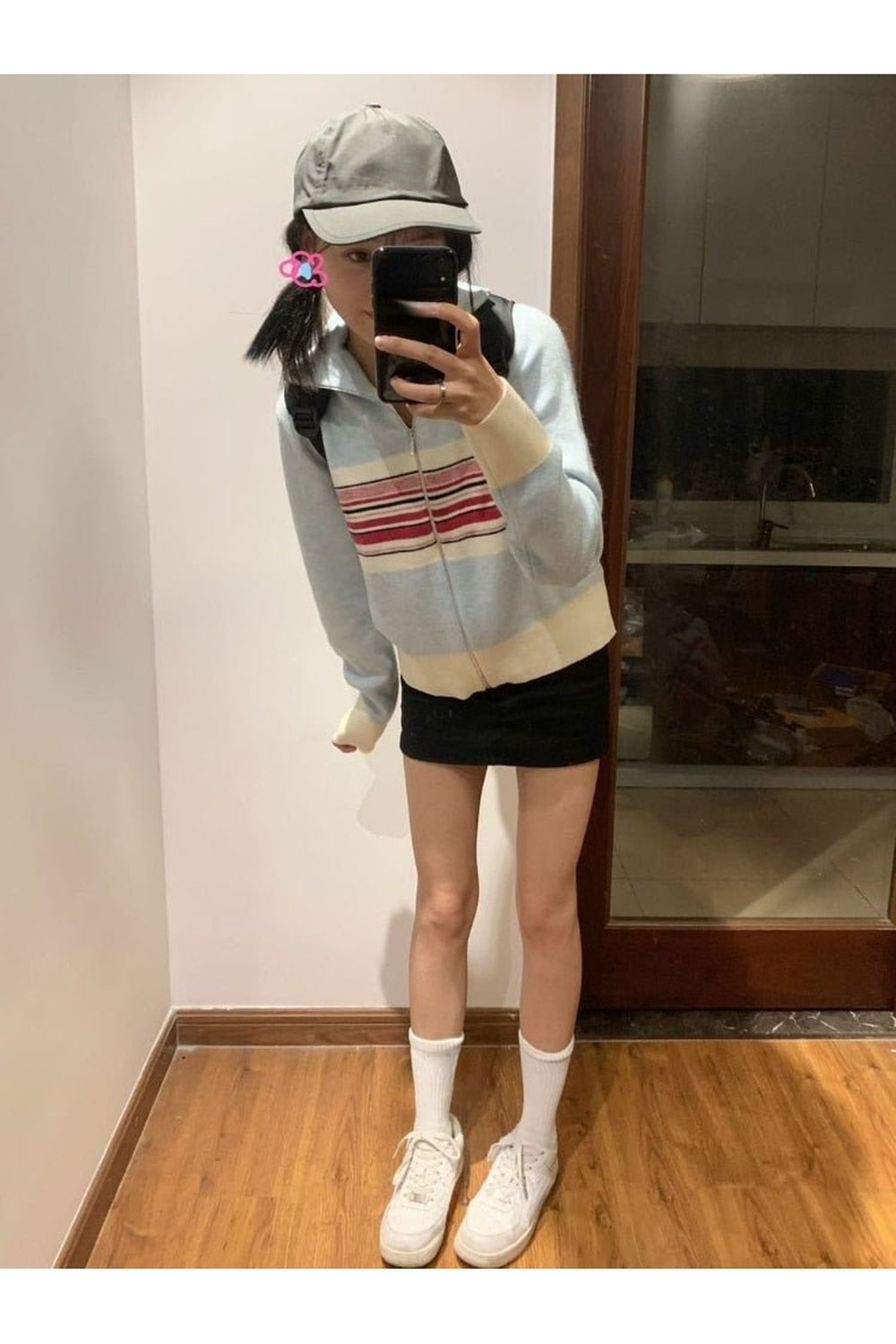 Y2k Vintage Striped Casual Cardigan