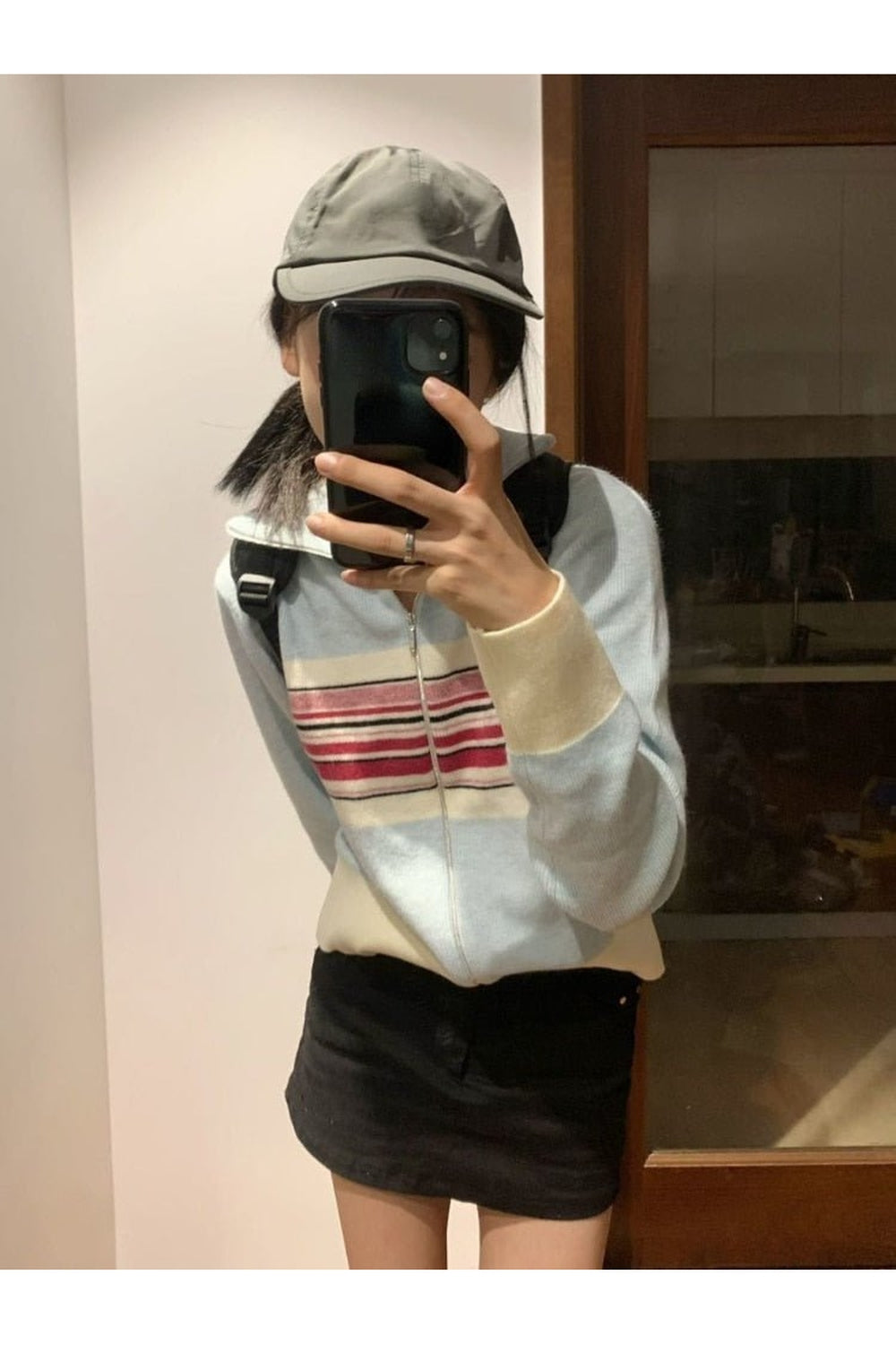 Y2k Vintage Striped Casual Cardigan