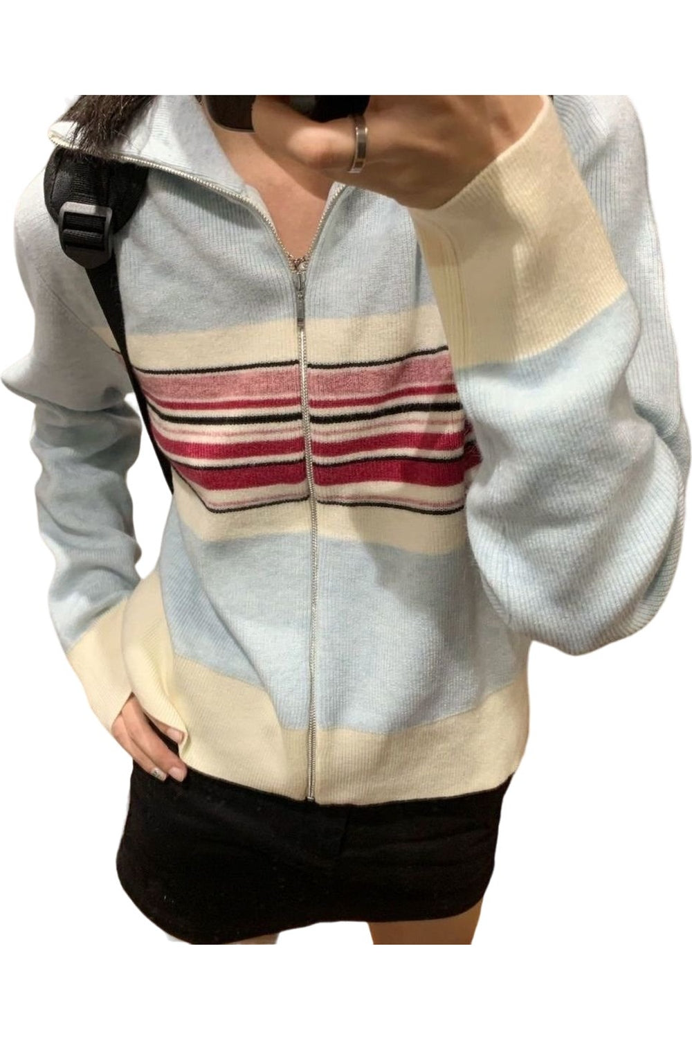 Y2k Vintage Striped Casual Cardigan