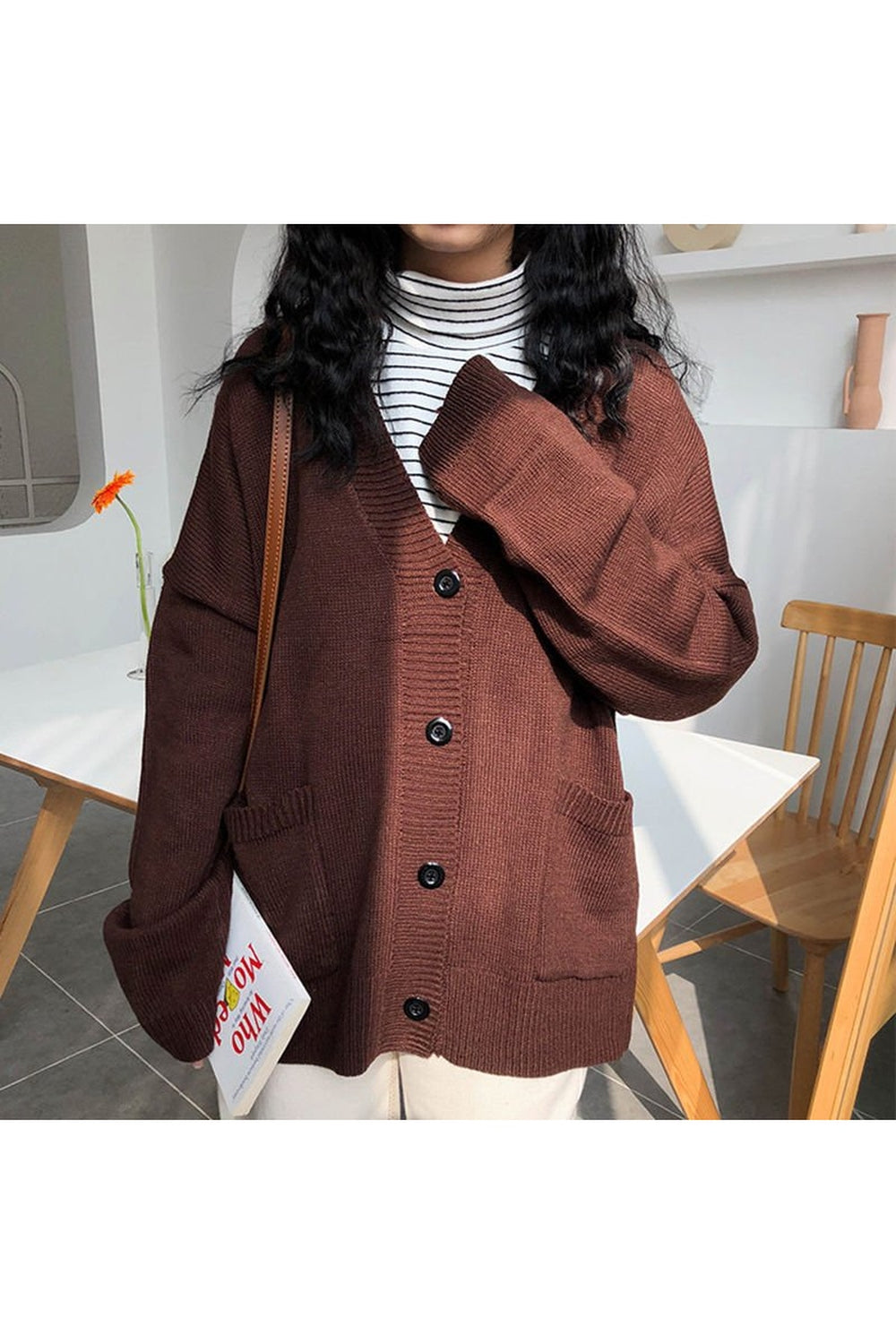 Y2k Vintage V-Neck Knit button down jacket