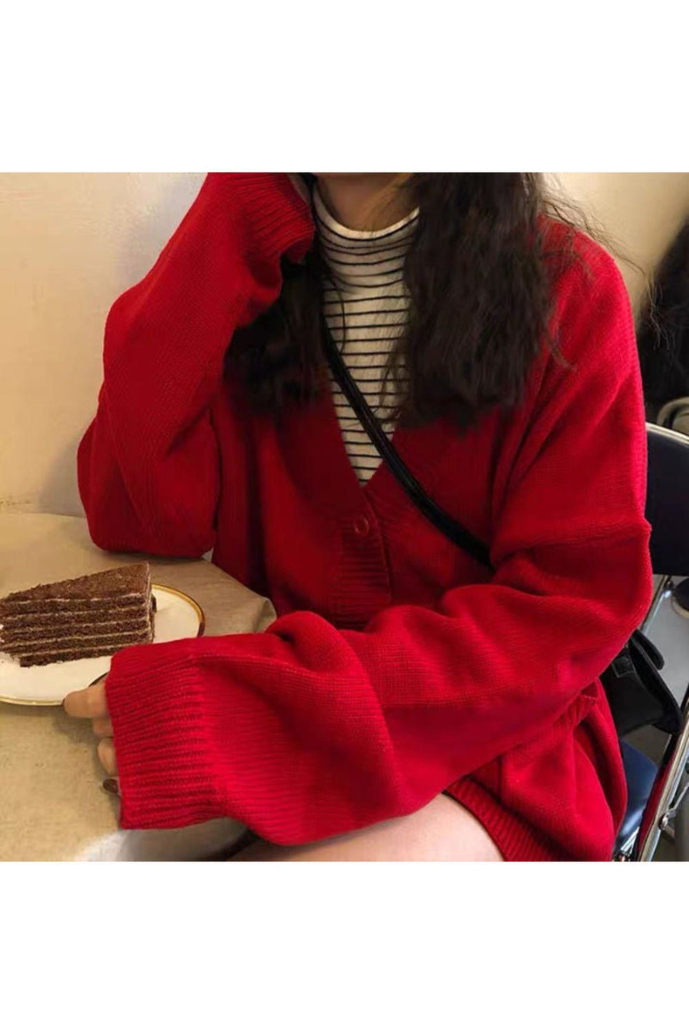 Y2k Vintage V-Neck Knit button down jacket