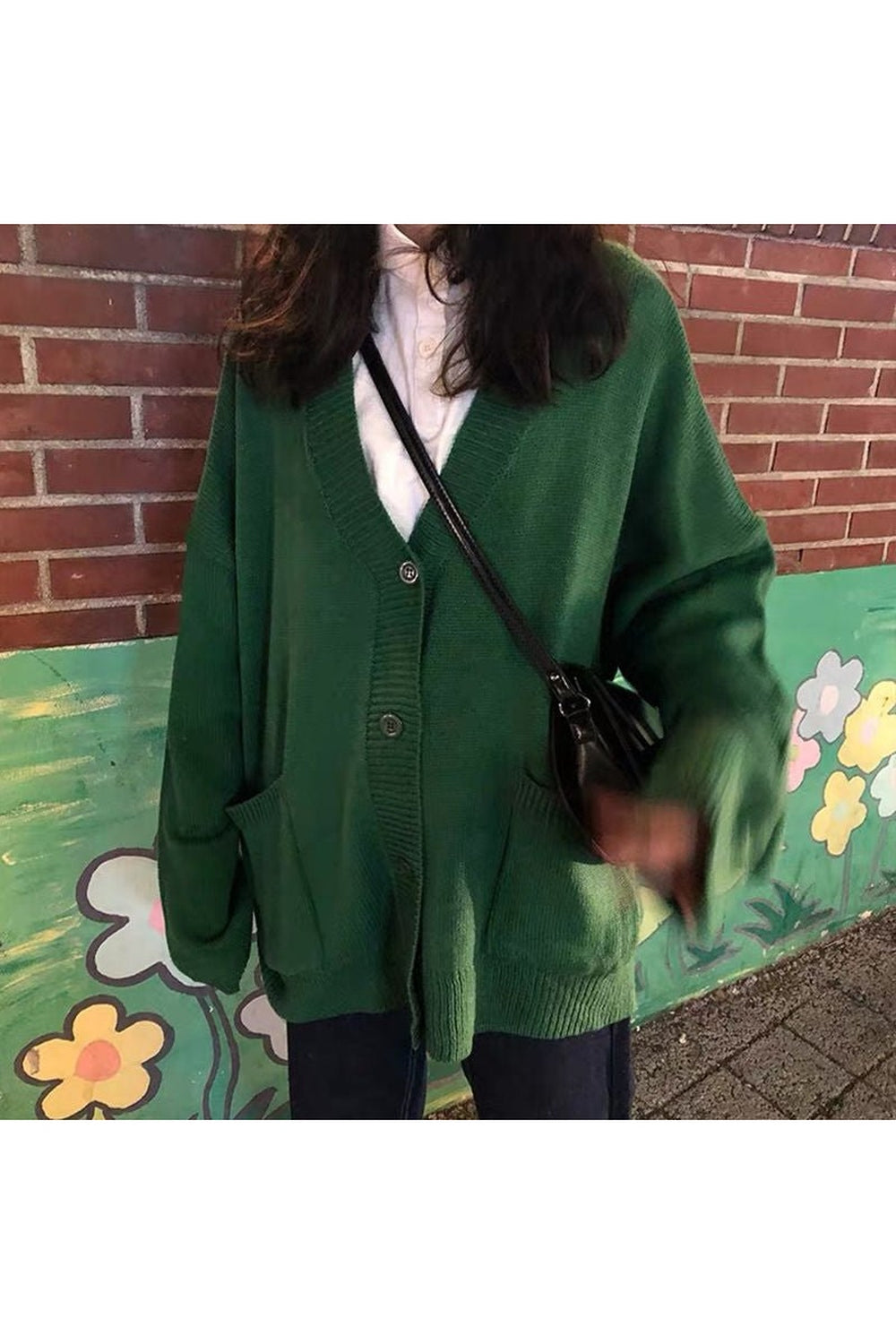 Y2k Vintage V-Neck Knit button down jacket