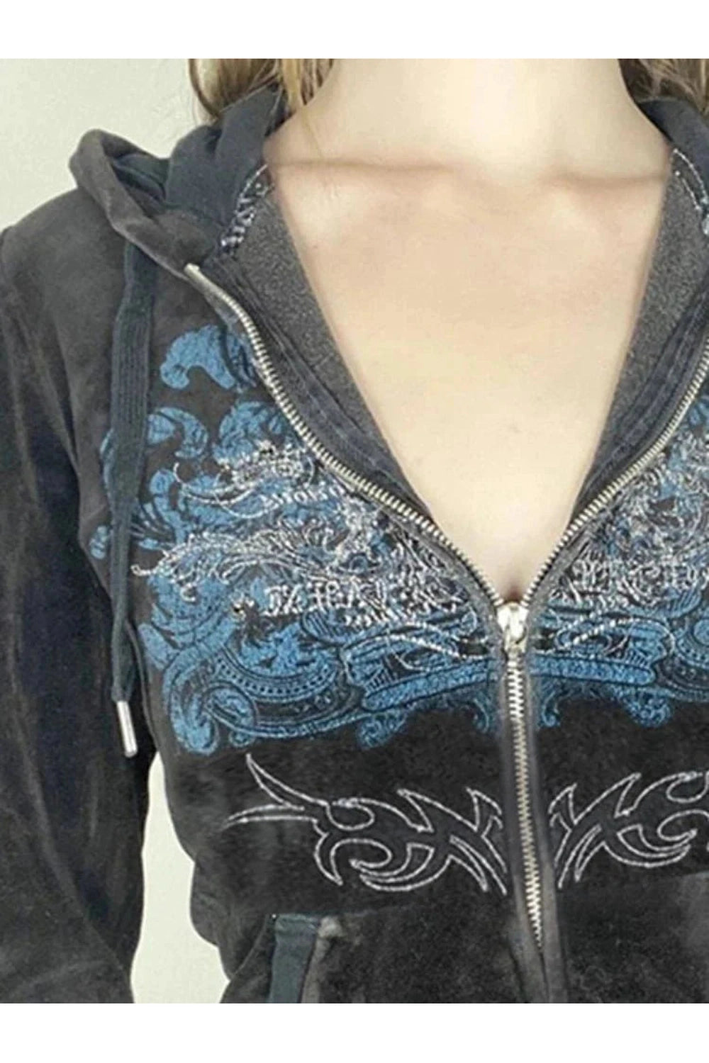 Y2k Vintage Slim Graphic Hoodie