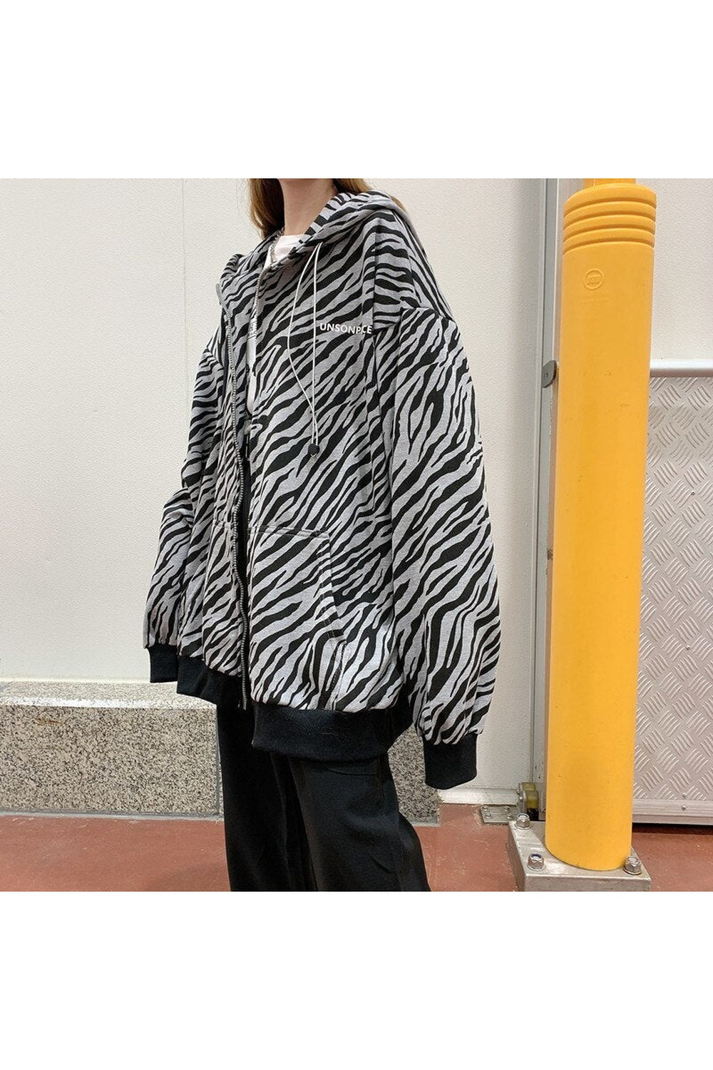 Y2k Vintage Zebra-printed Loose Hoodie
