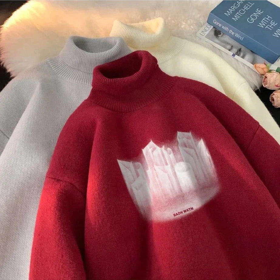 Y2k Warm Turtleneck Pullover