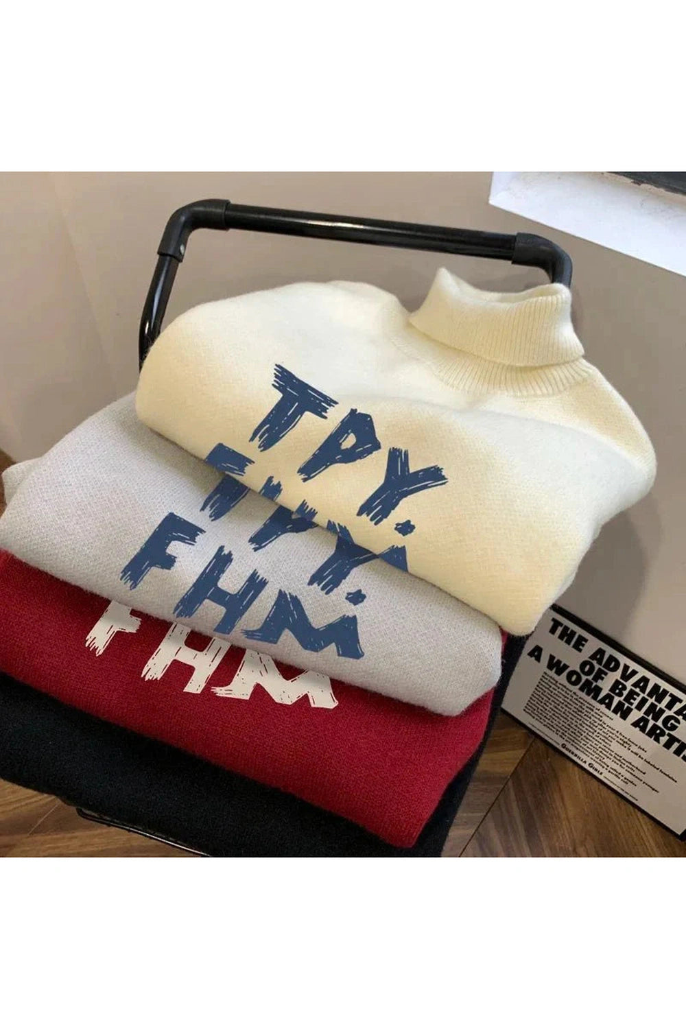 Y2k Warm Turtleneck Pullover