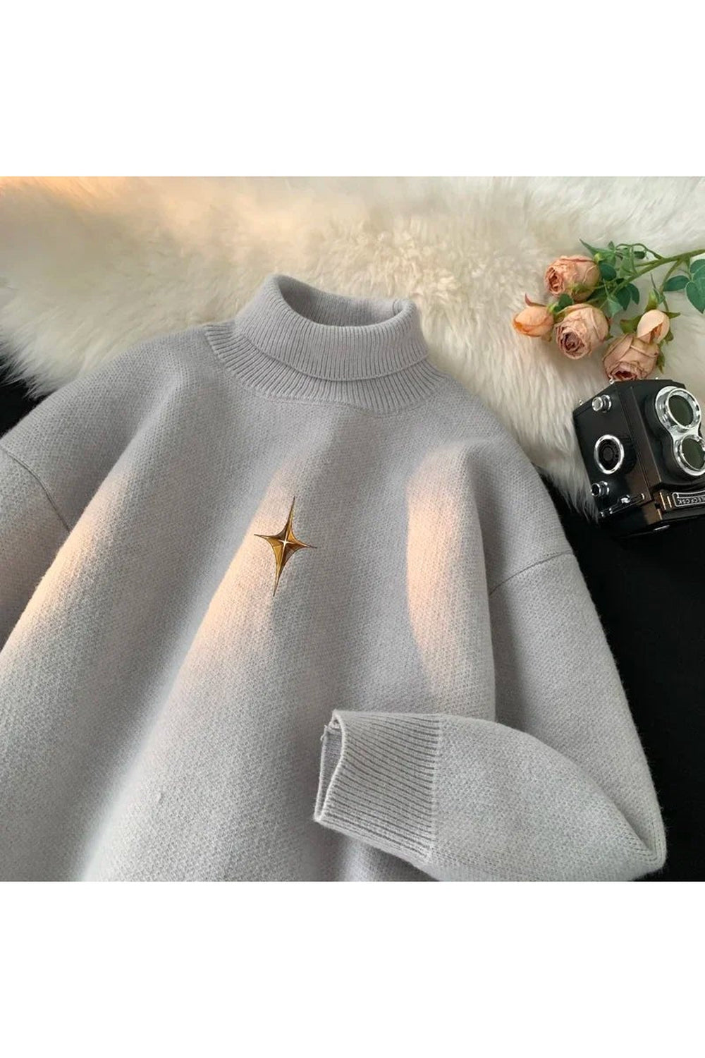 Y2k Warm Turtleneck Pullover