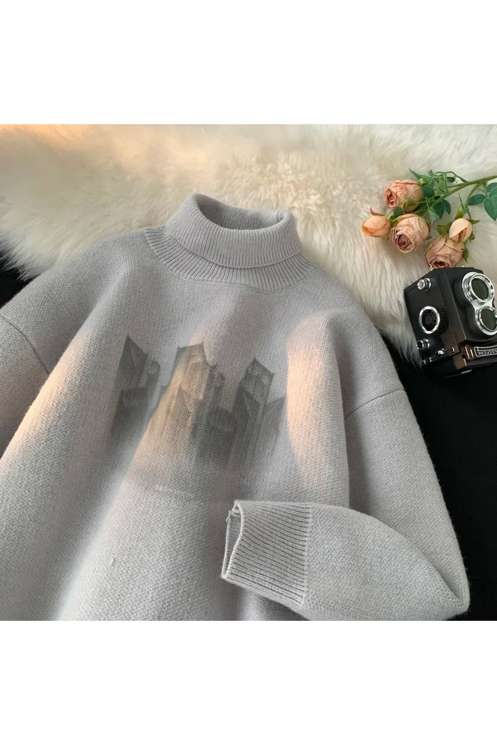 Y2k Warm Turtleneck Pullover