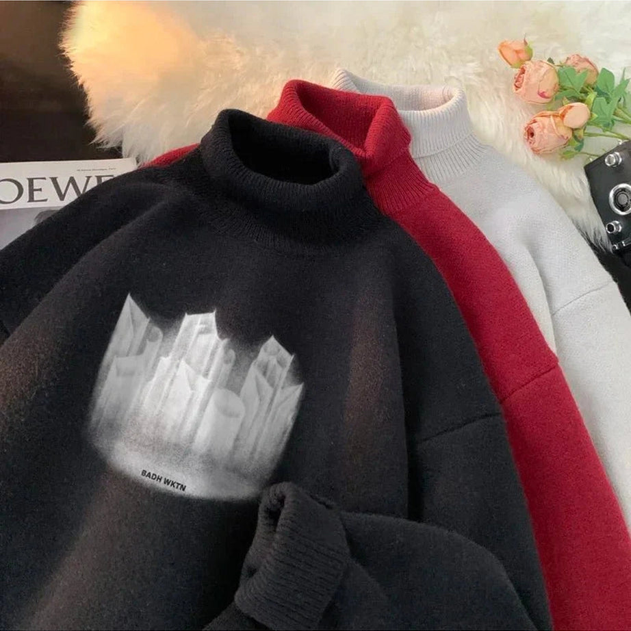 Y2k Warm Turtleneck Pullover