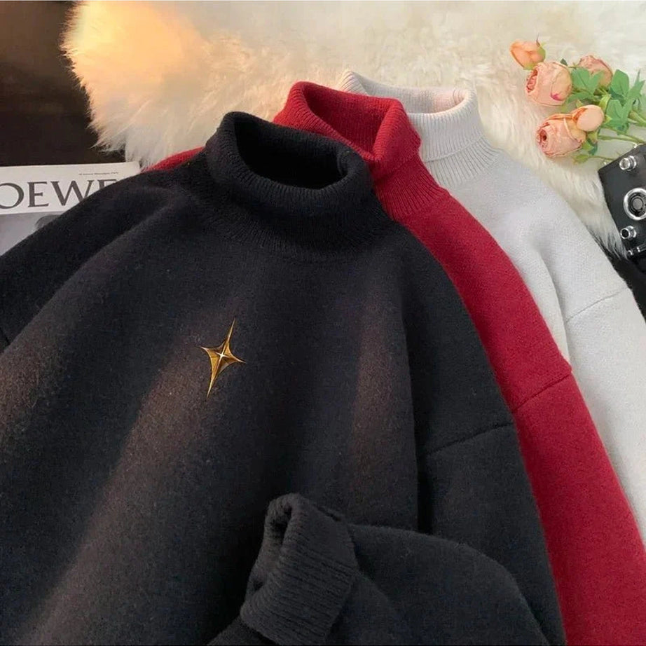 Y2k Warm Turtleneck Pullover