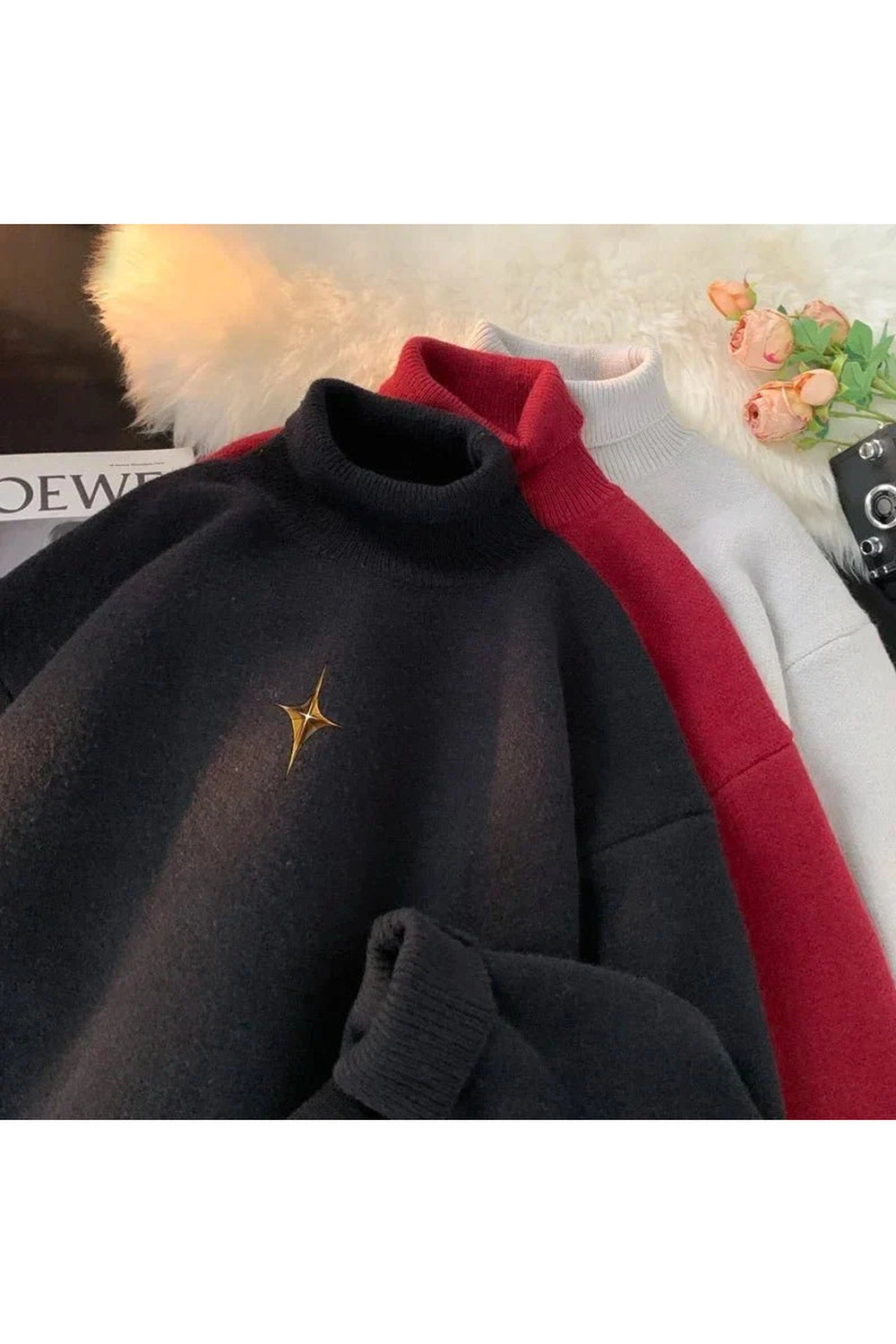 Y2k Warm Turtleneck Pullover