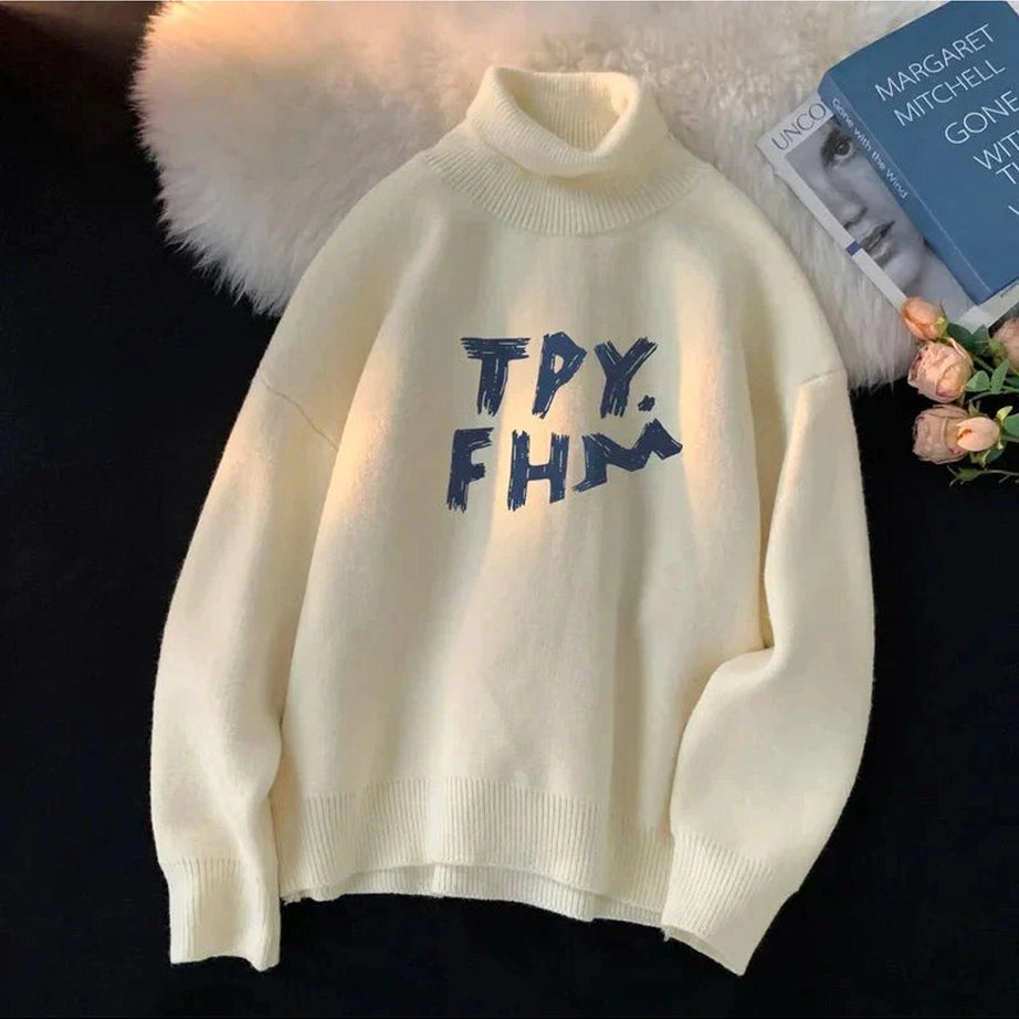 Y2k Warm Turtleneck Pullover