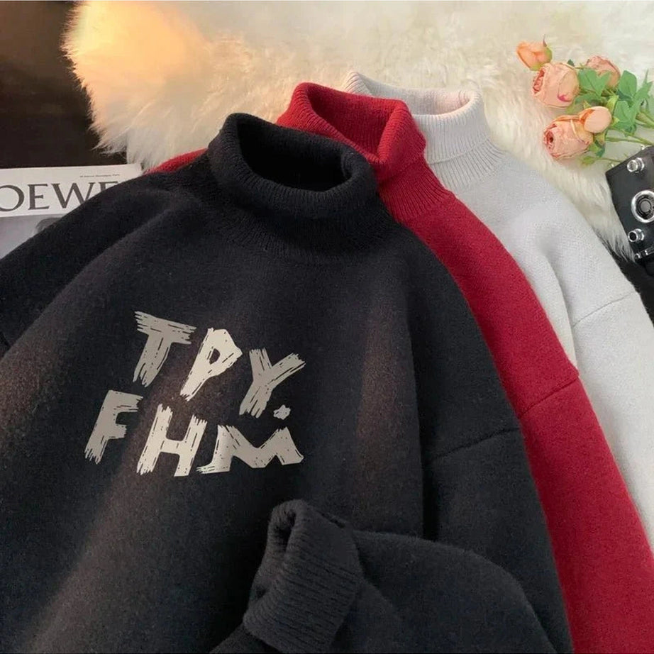 Y2k Warm Turtleneck Pullover