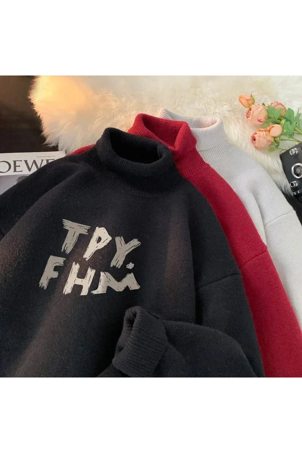 Y2k Warm Turtleneck Pullover