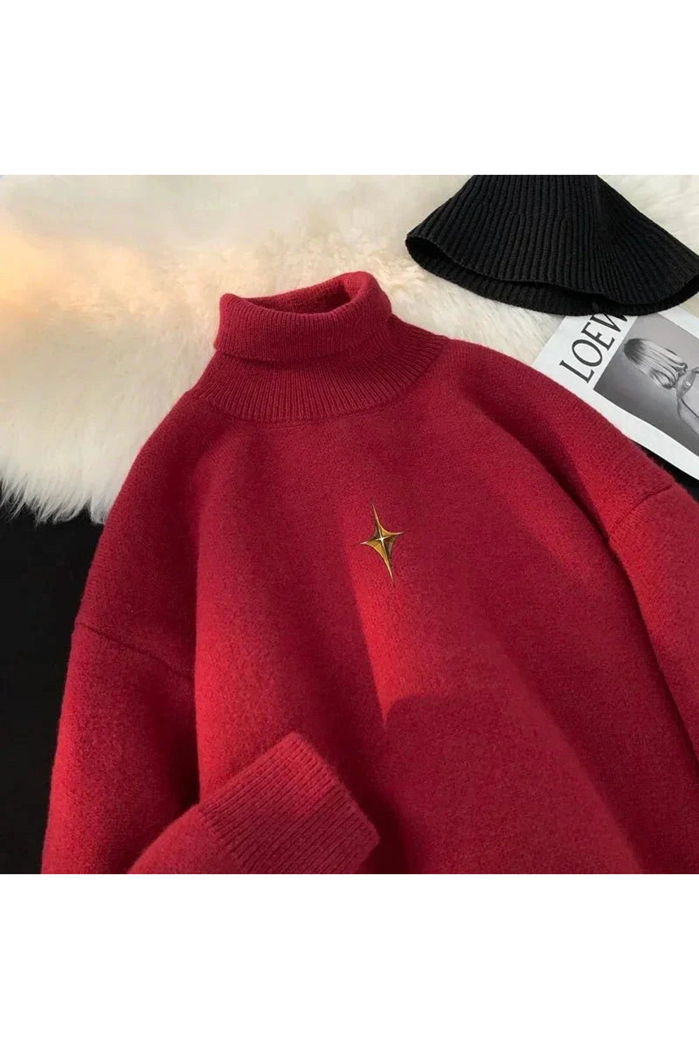 Y2k Warm Turtleneck Pullover