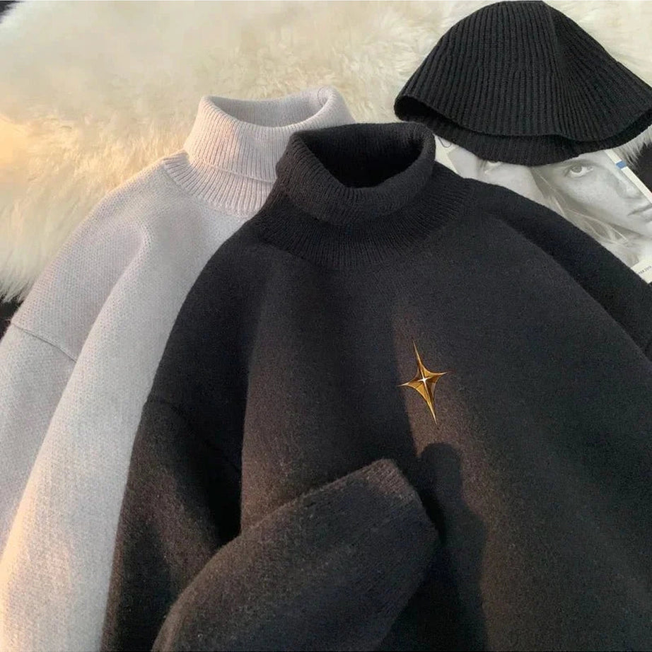 Y2k Warm Turtleneck Pullover