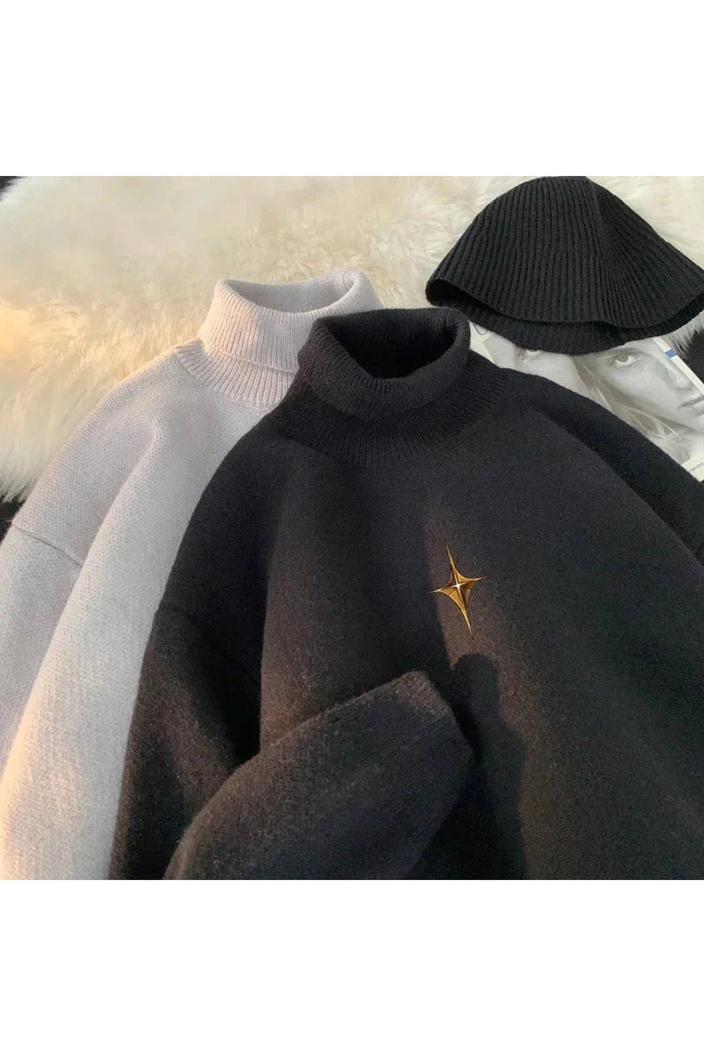 Y2k Warm Turtleneck Pullover