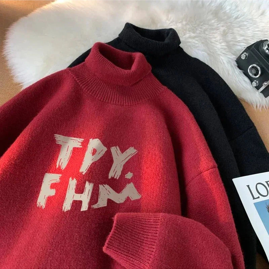 Y2k Warm Turtleneck Pullover