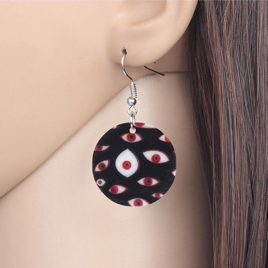 Y2k Weirdcore Acrylic Horror Eye Earrings