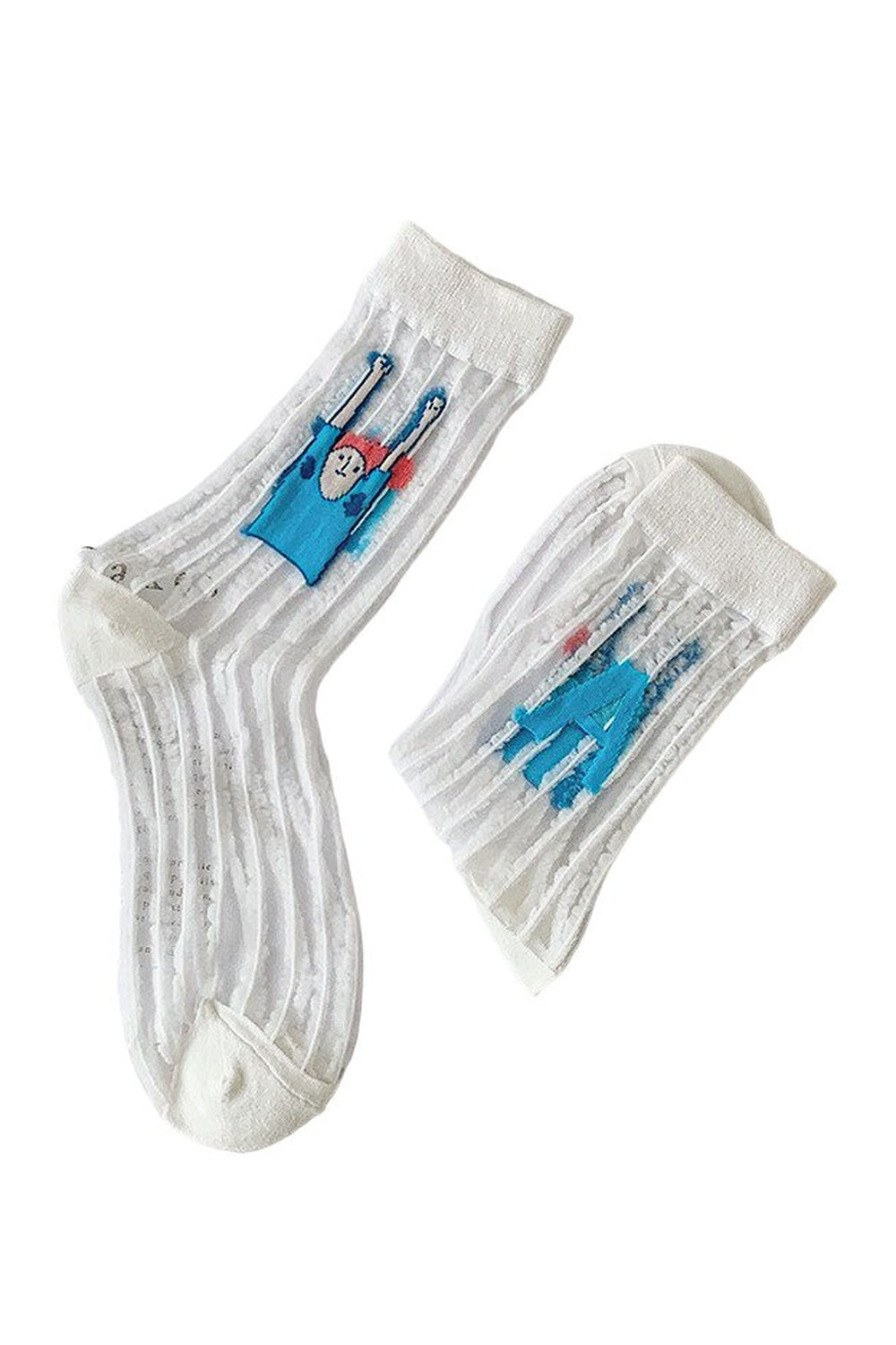 Y2k Weirdcore Asymmetric Transparent Socks