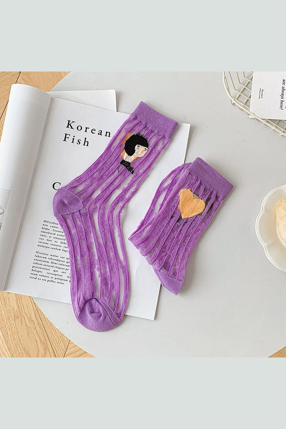 Y2k Weirdcore Asymmetric Transparent Socks