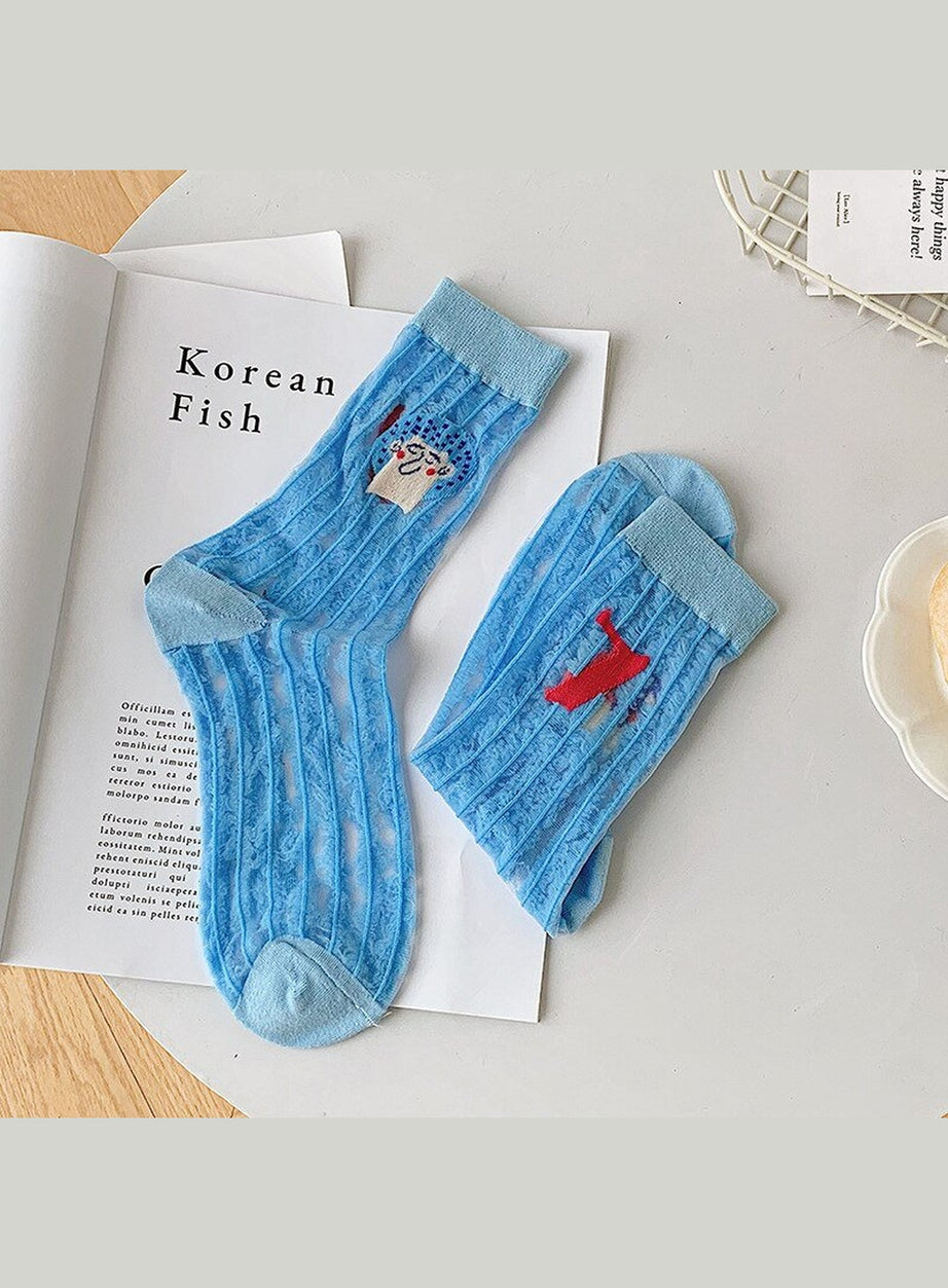 Y2k Weirdcore Asymmetric Transparent Socks