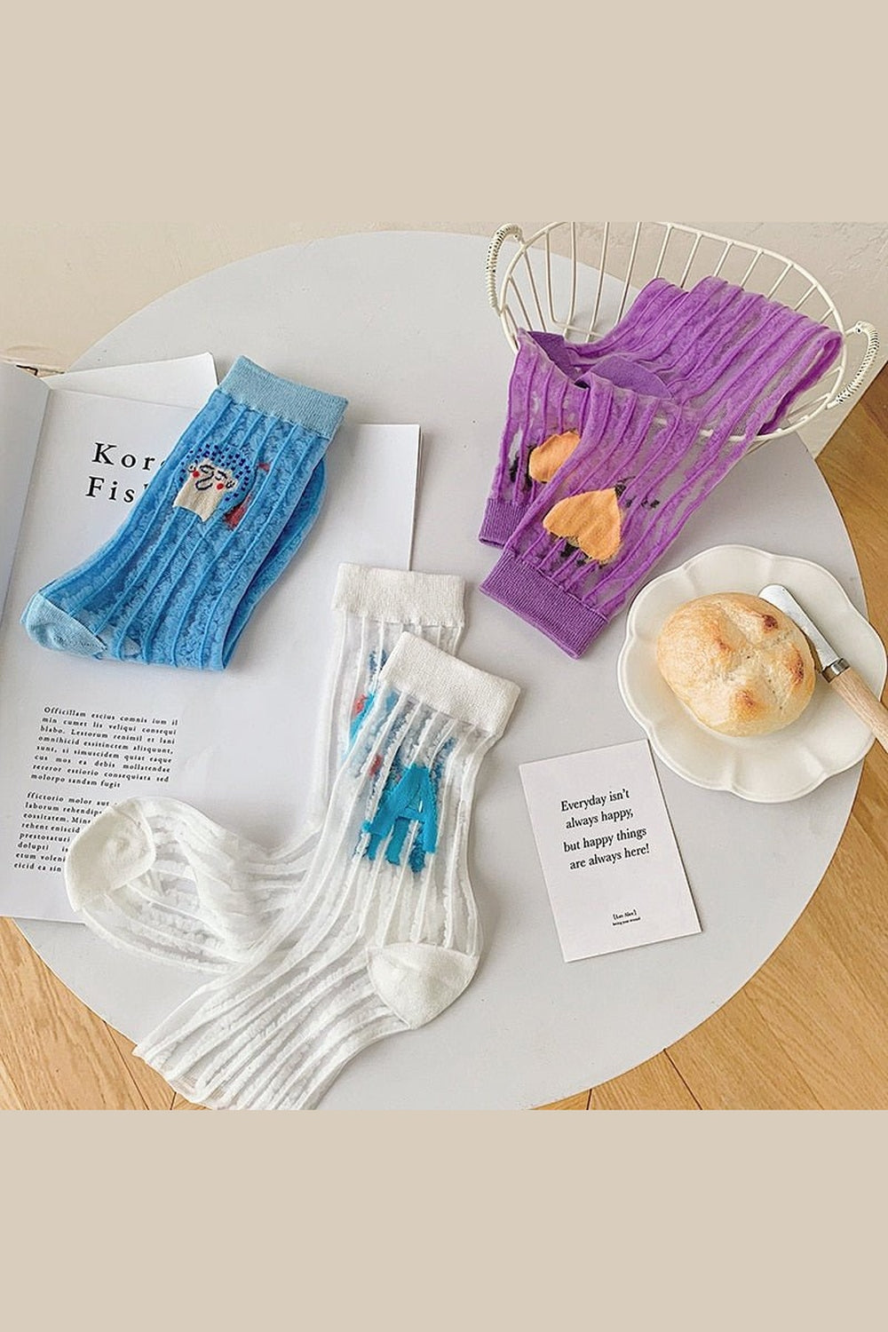 Y2k Weirdcore Asymmetric Transparent Socks