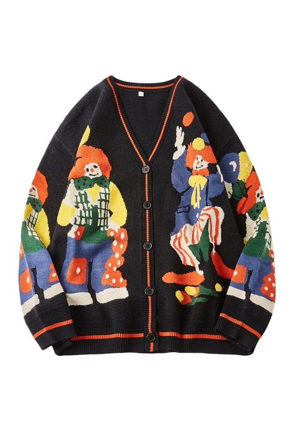 Y2k Weirdcore Clown Knitted Sweater