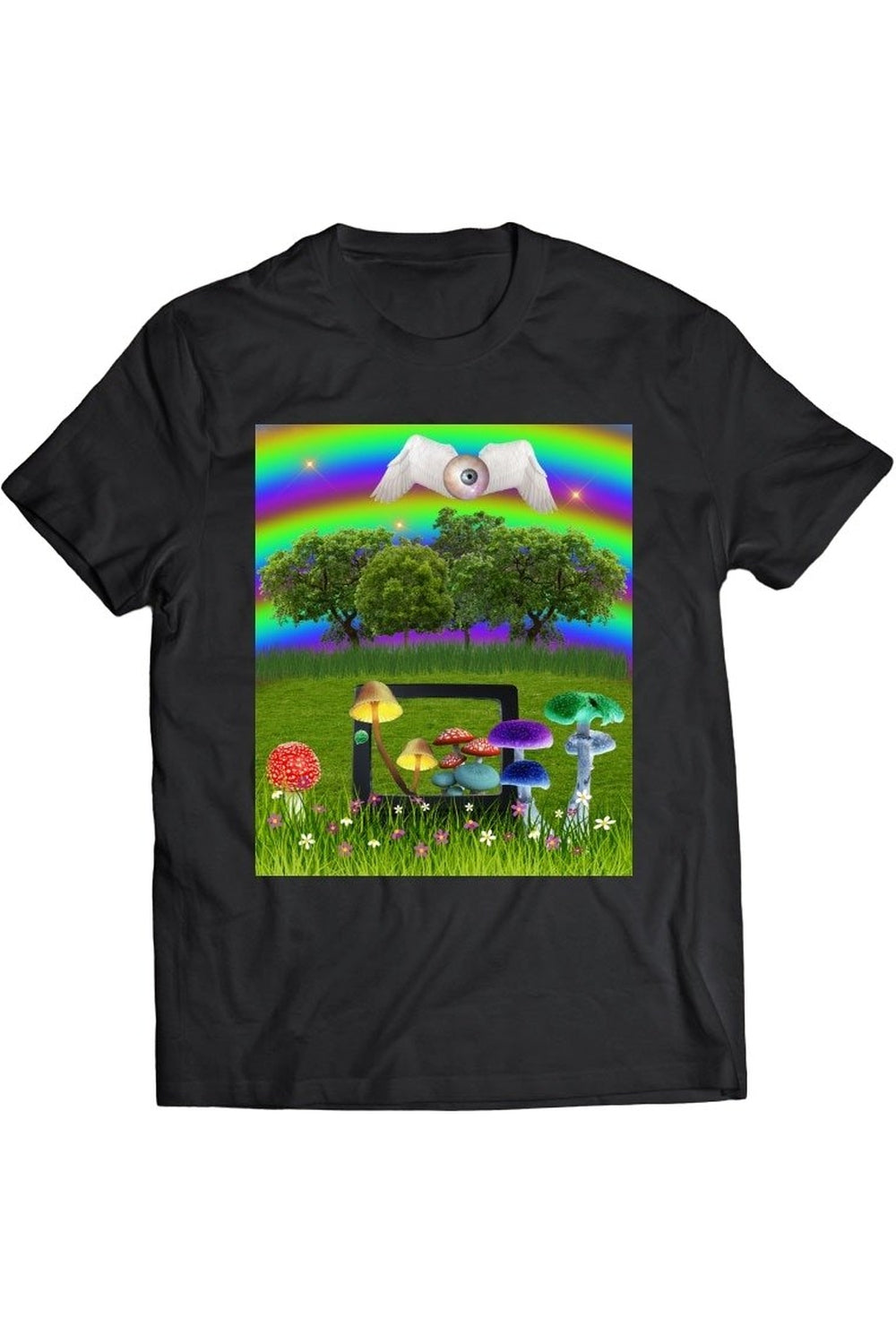 Y2k Weirdcore Mushrooms Eye T-Shirt