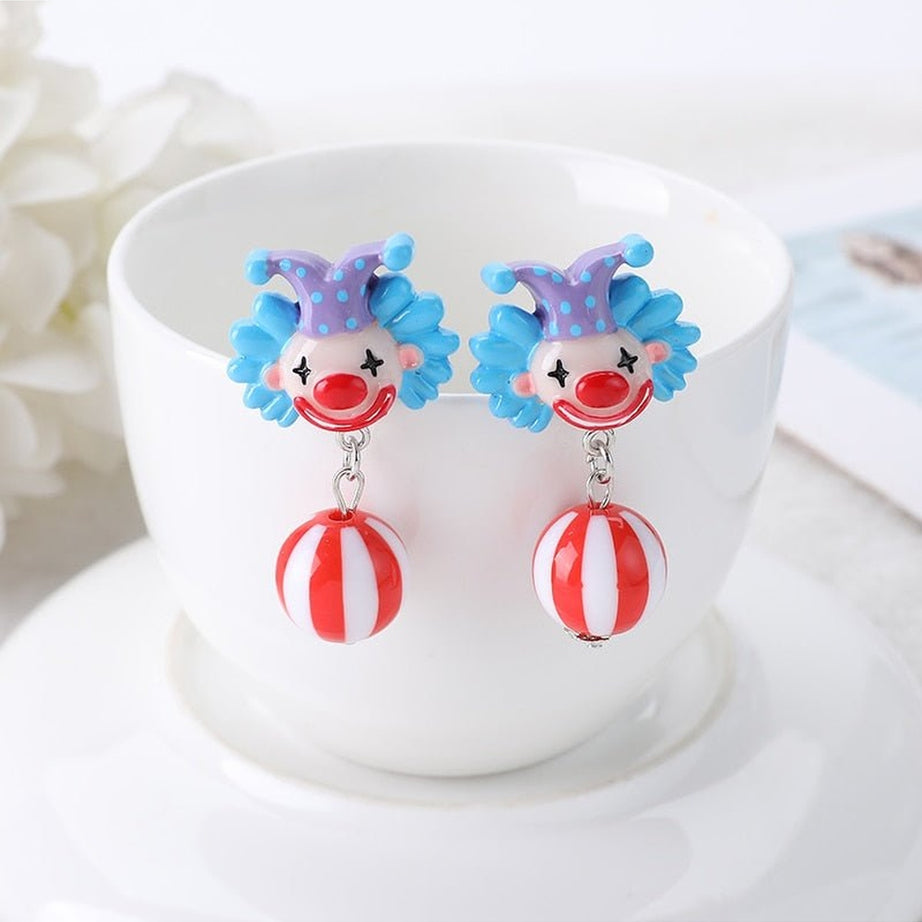 Y2k Weirdcore Resin Clown 1Pair Stud Earrings