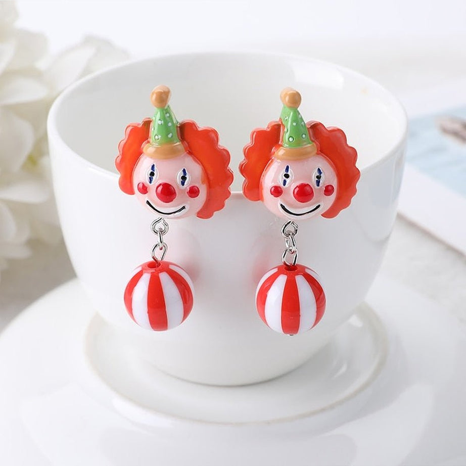 Y2k Weirdcore Resin Clown 1Pair Stud Earrings