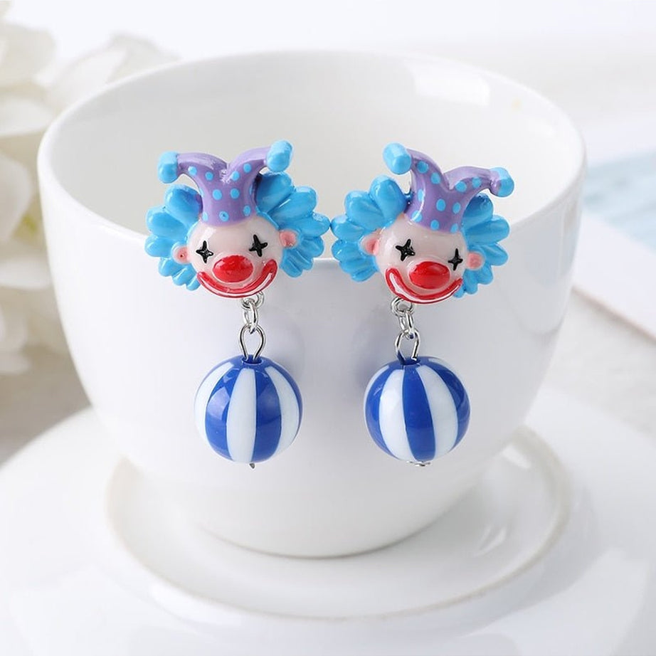 Y2k Weirdcore Resin Clown 1Pair Stud Earrings