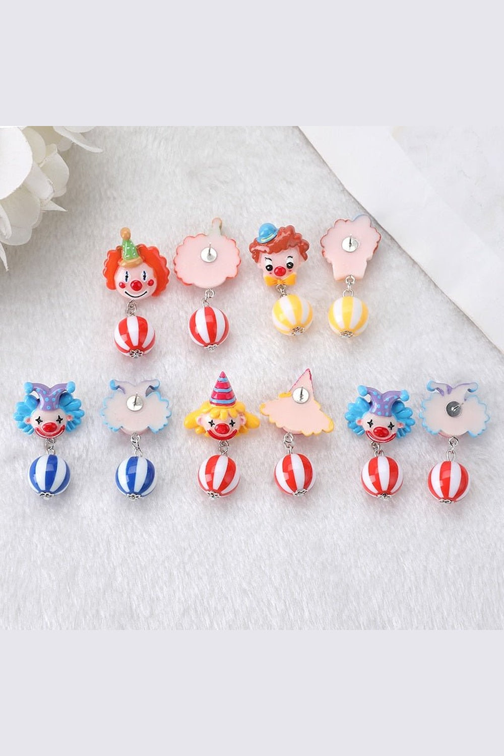 Y2k Weirdcore Resin Clown 1Pair Stud Earrings