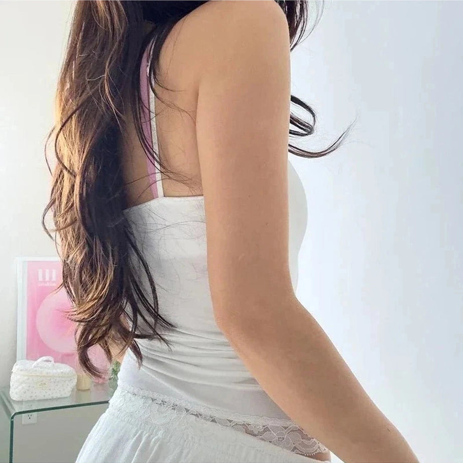 Y2k White Bow Lace Camis Top